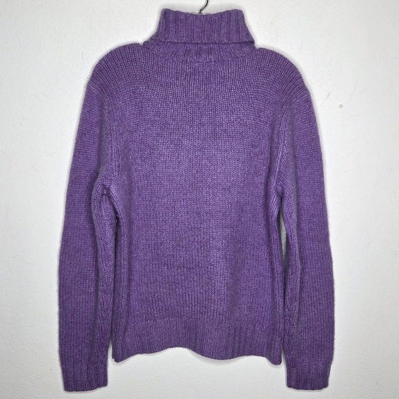 Vintage Polo Ralph Lauren Womens Medium 100% Cashmere Turtleneck Sweater Purple - Picture 6 of 9